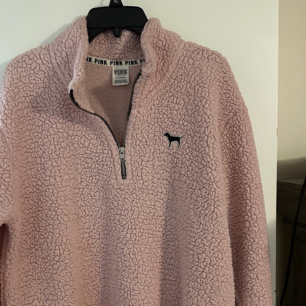 PINK Victoria's Secret Soft Pink Sherpa Turtleneck Sweater